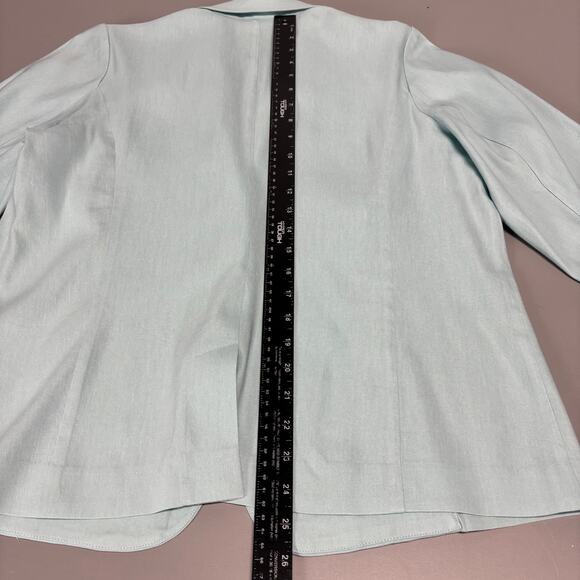 J. Jill Love Linen Aqua Blazer Size M - Picture 6 of 9